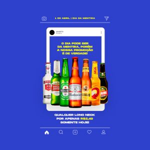 O Dia Pode Ser Da Mentira Bebidas Social Media PSD Editável