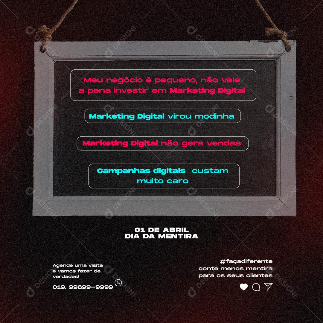 Social Media Dia da Mentira 1 De Abril PSD Editável