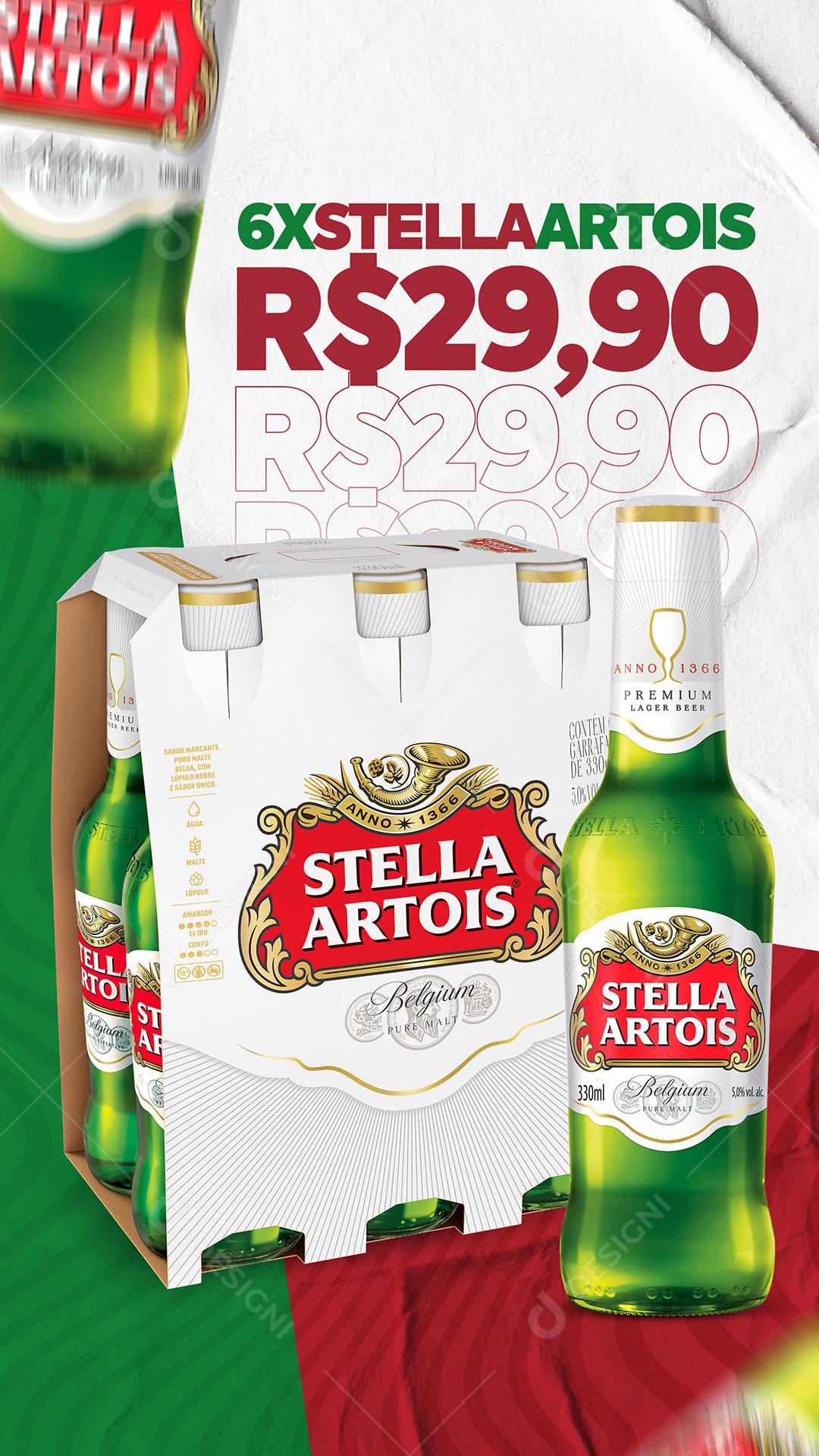 Stella Artois Caixa 6 Cervejas Bar Social Media PSD Editável