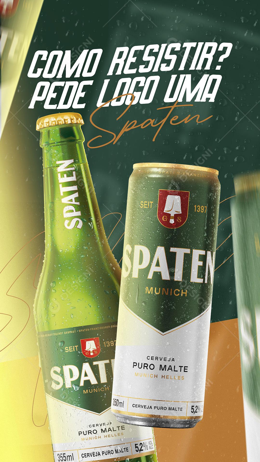 Como Resistir Pede Logo Uma Spaten Cervejas Bar Bares Social Media PSD Editável