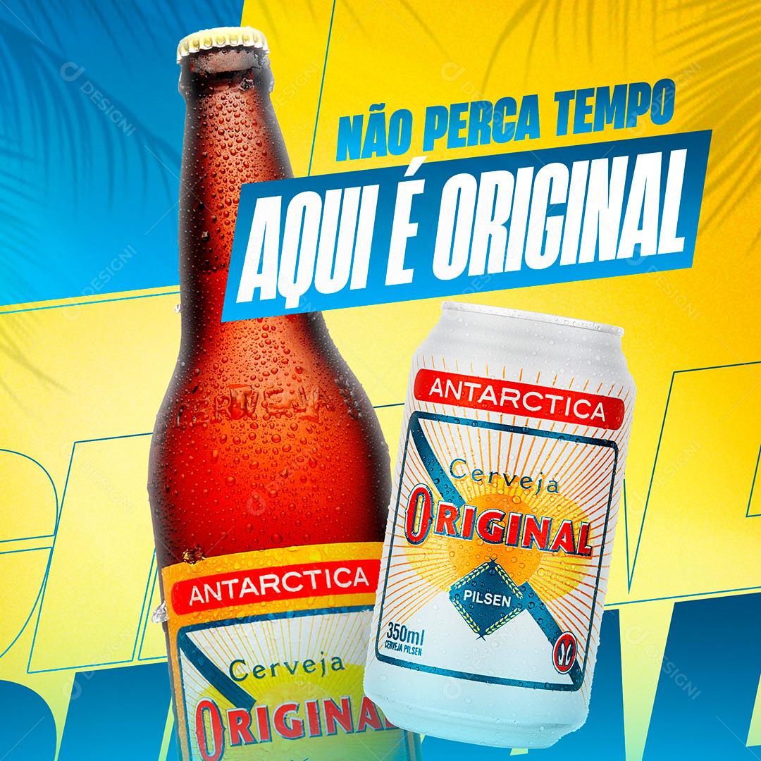 Social Media Não Perca Tempo Aqui é Original Cervejas Bar Bares PSD Editável