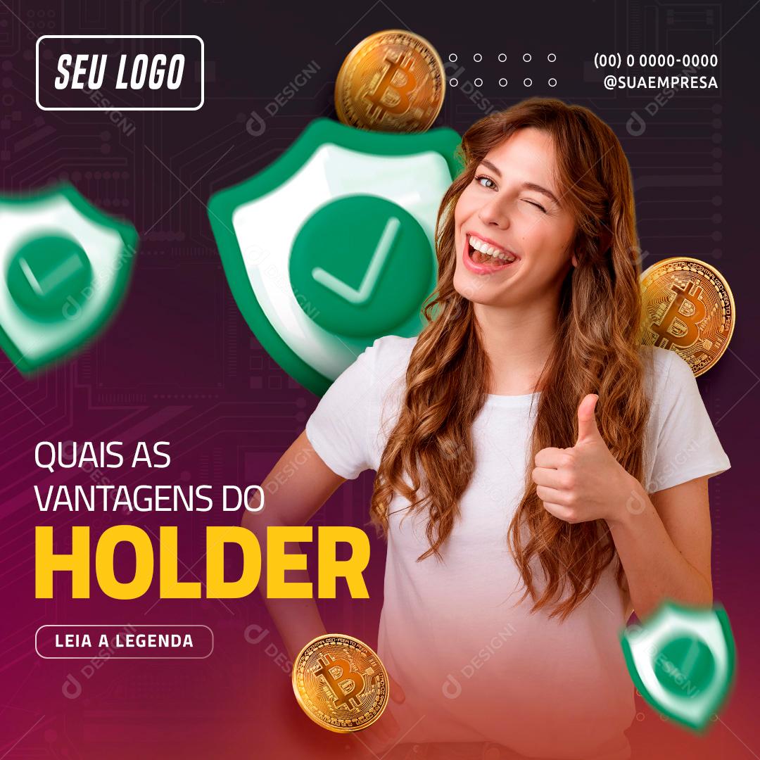 Investimento Quais as vantagens do Holder Social Media PSD Editável