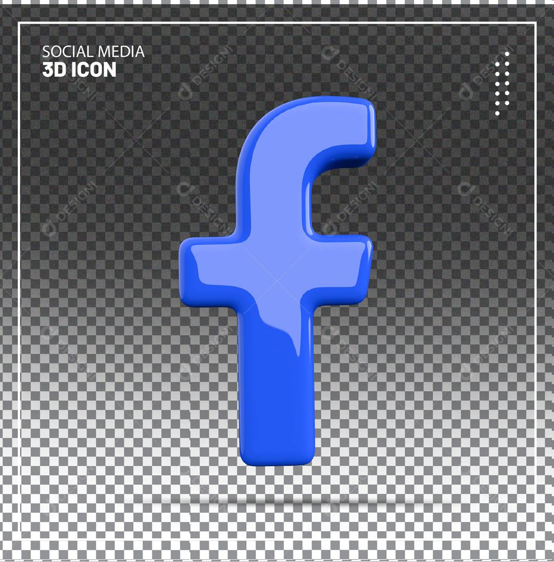 ícone Facebook 3D Para Composição PSD