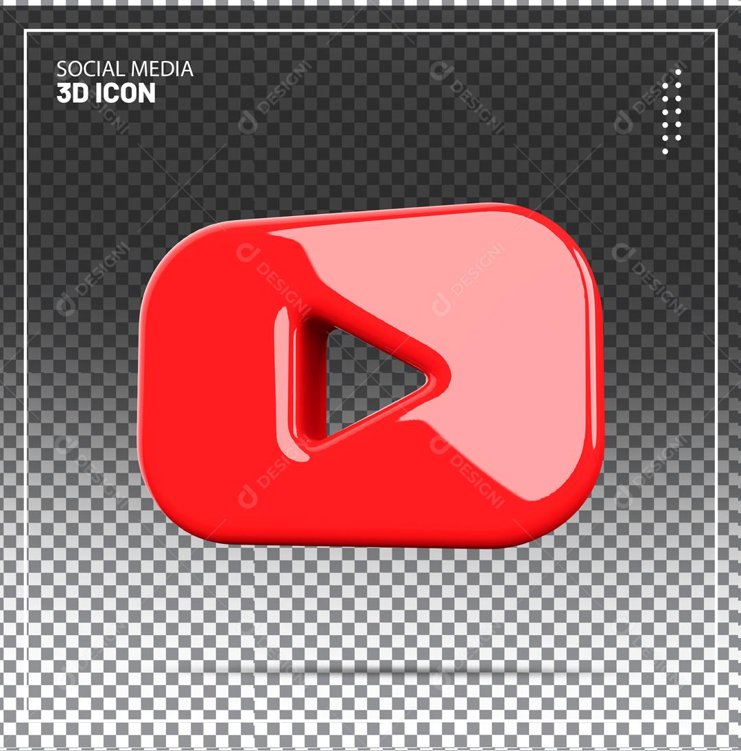 Youtube Icon 3D Element For Compositing PSD