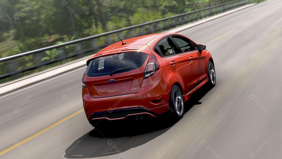Ford Fiesta ST 3D Ilustração, 1 Abr, 2022, São Paulo, Brasil.