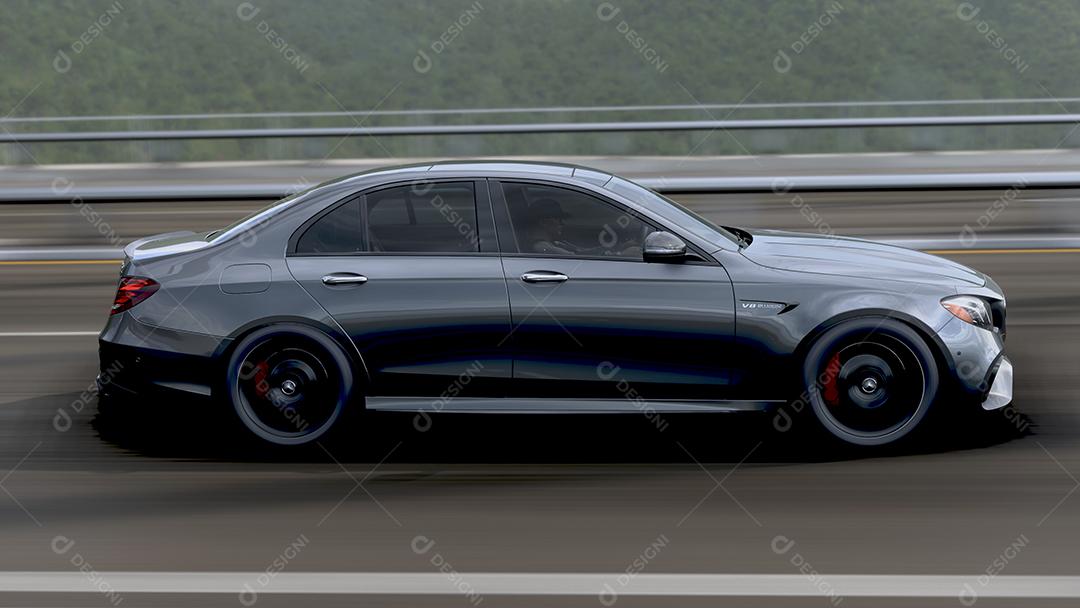 Mercedes E63 AMG 3D Ilustração, 1 abr, 2022, São Paulo, Brasil.