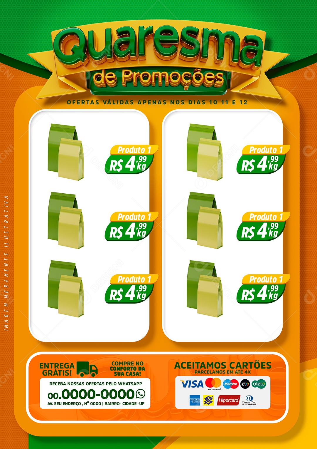 Insert Lent Supermarket Promotion Social Media Template PSD