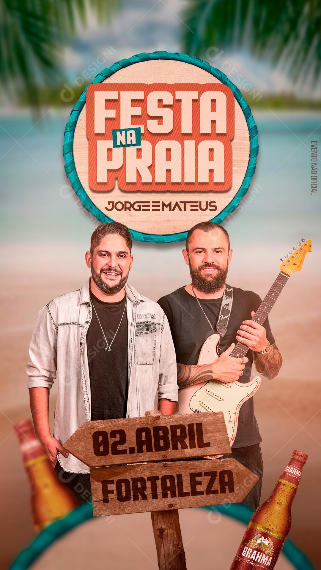 Social Media Party on the Beach Jorge and Mateus Flyers Editable PSD