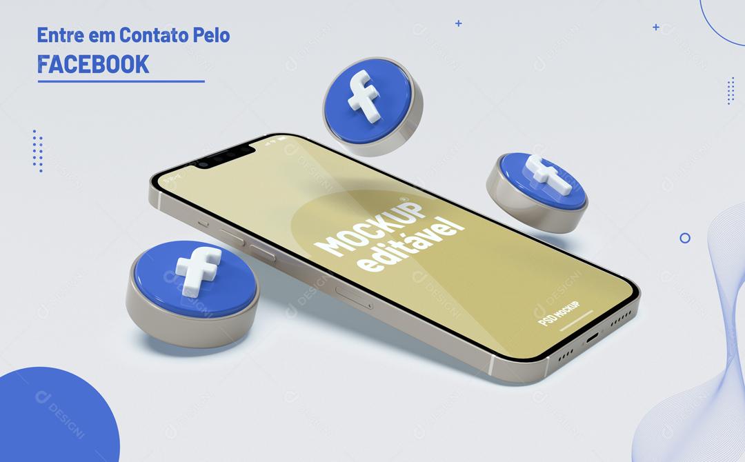 Mockup De Celular Facebook Redes Sociais PSD Editável