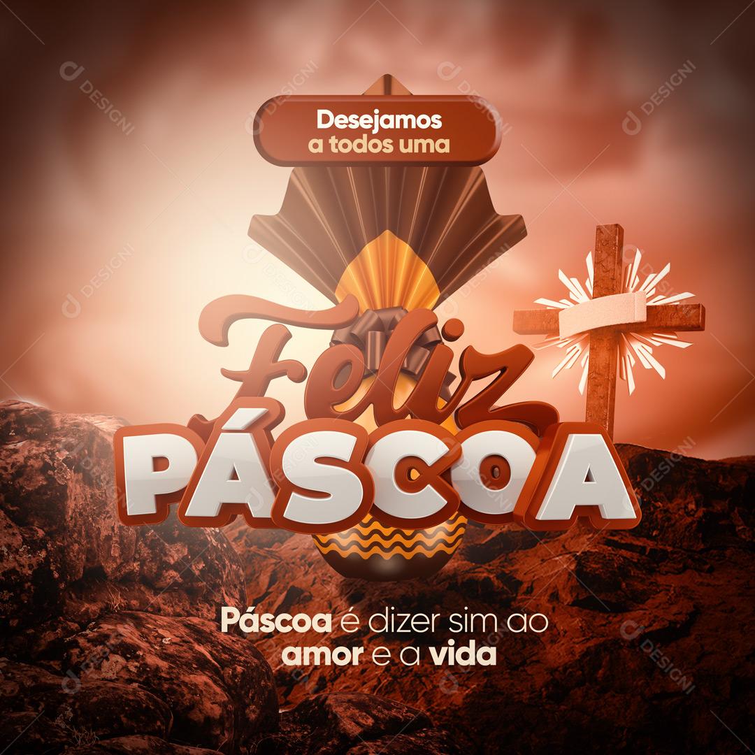 Páscoa é Dizer Sim Ao Amor e a Vida Social Media PSD Editável