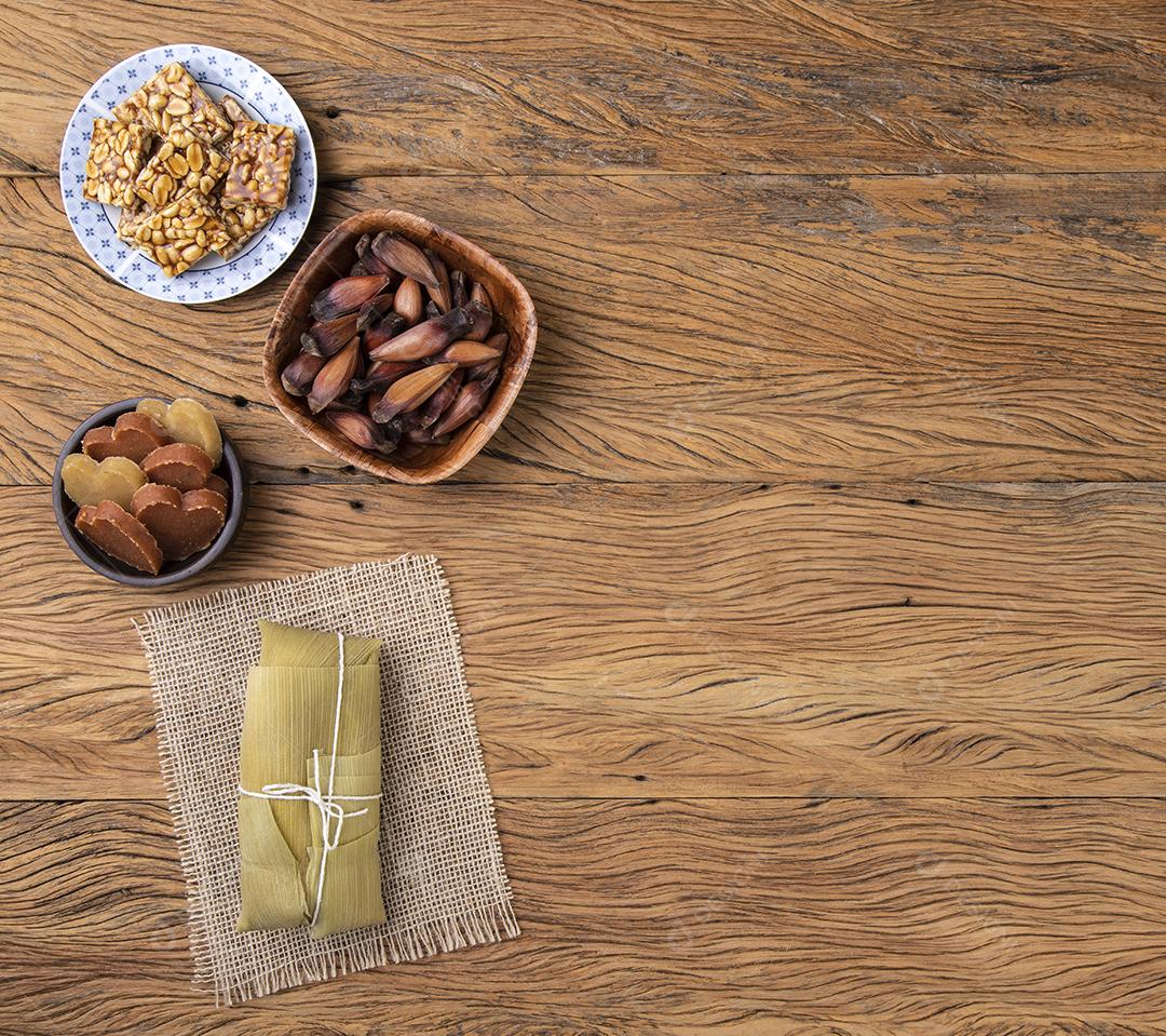 Comida típica do festival brasileiro de junho festa junina