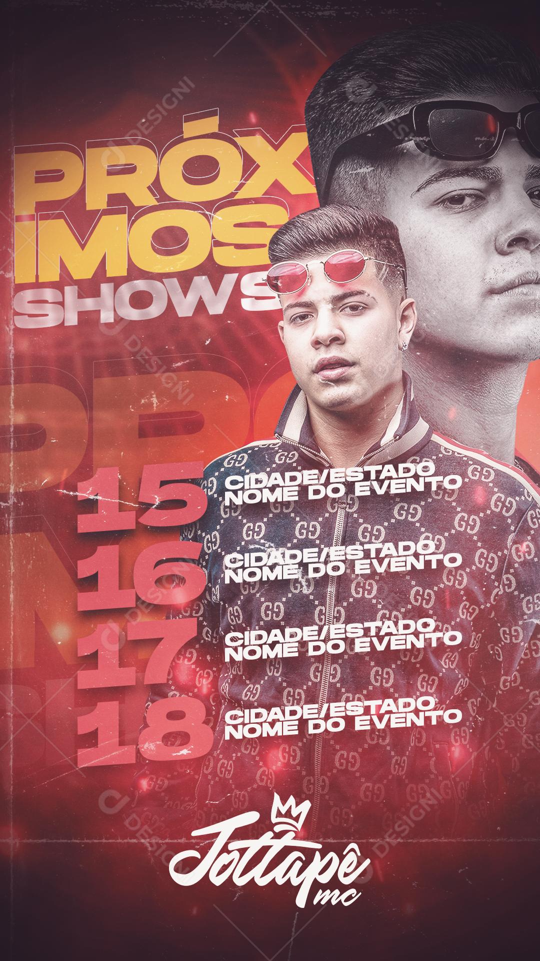 Flyer Agenda Semanal Jottape MC Social Media PSD Editável