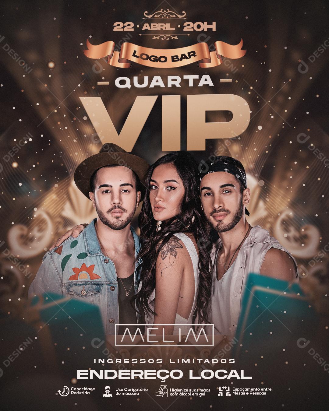 Flyer Melim Quarta Vip Shows Social Media PSD Editável