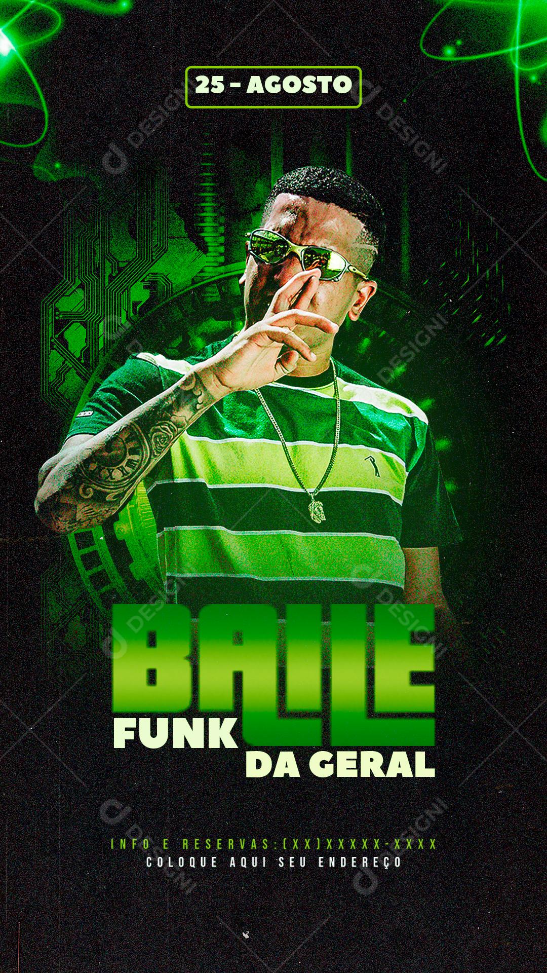Flyer Baile Da Funk Da Geral Shows Social Media PSD Editável