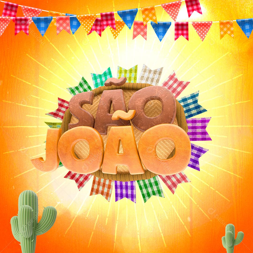 Selo 3D Para Composição São João De Ofertas PSD Editável