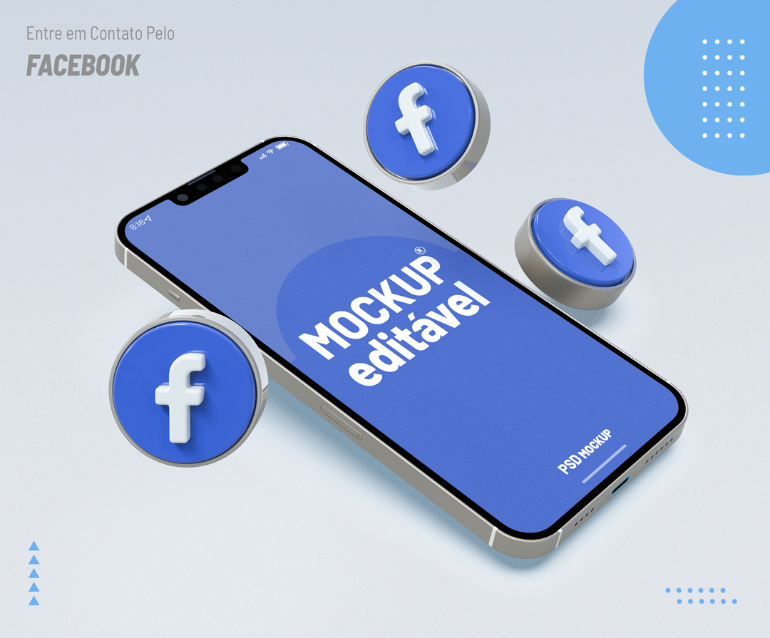Mockup De Celular Facebook Redes Sociais PSD Editável