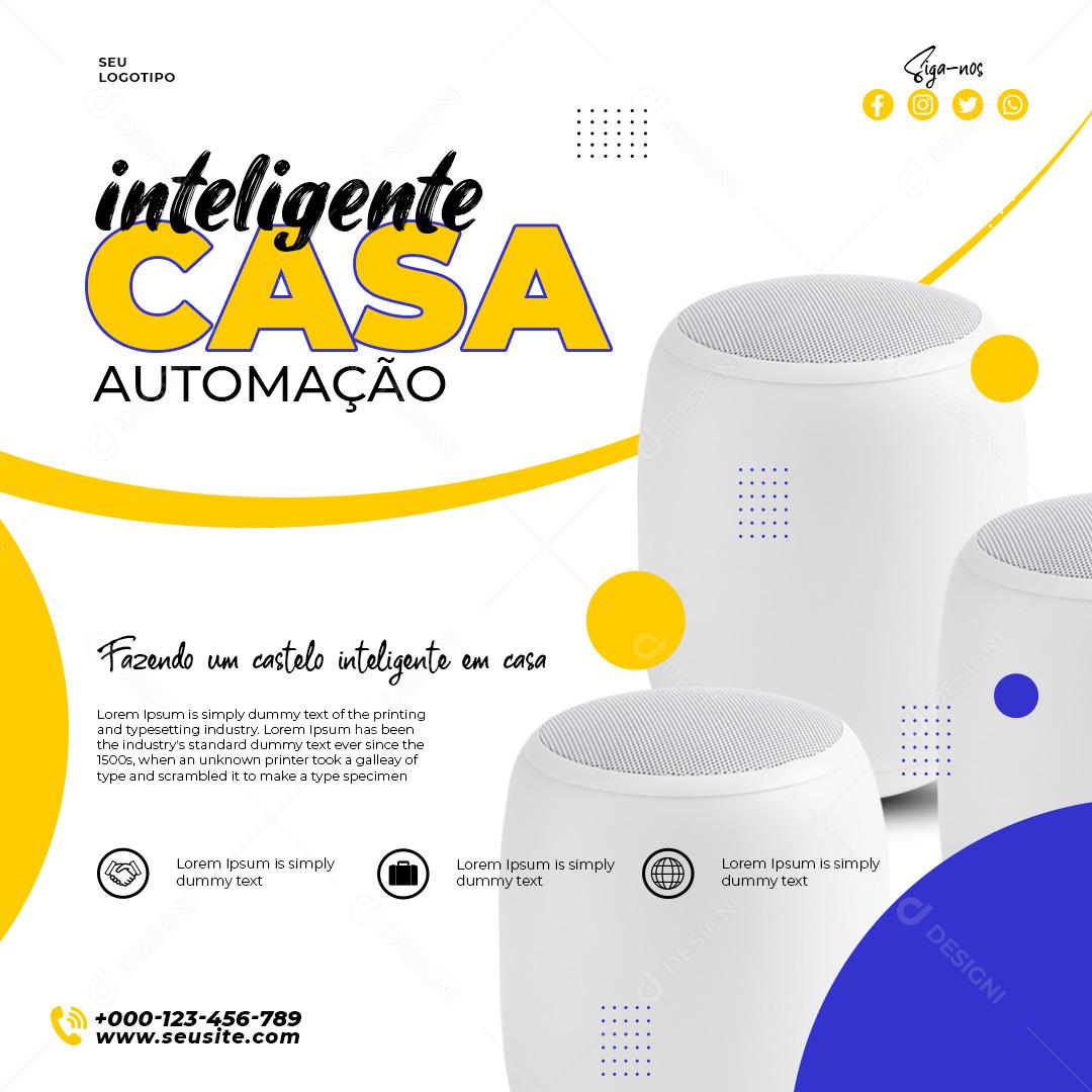 Caixa De Som Inteligente Automação Social Media PSD Editável