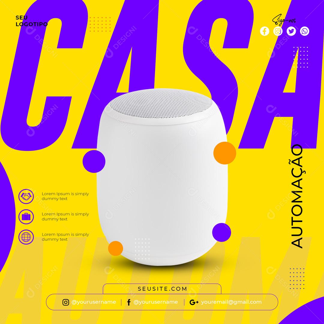 Caixa De Som Inteligente Automação Social Media PSD Editável