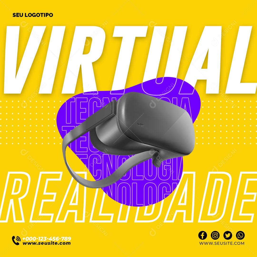 Óculos De Realidade Virtual Novidades Social Media PSD Editável