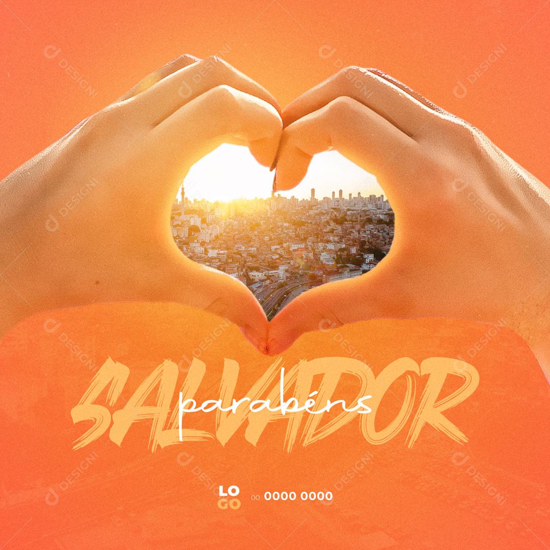 Post Social Media Aniversário de Cidade Parabéns 100 Anos PSD Editável