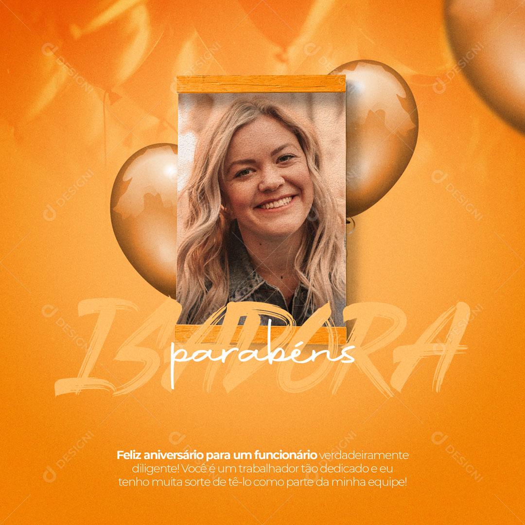 Social Media Parabéns Feliz Aniversário Para o Melhor Funcionário PSD Editável