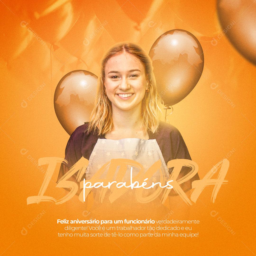 Parabéns Feliz Aniversário Para Um Funcionário Social Media PSD Editável