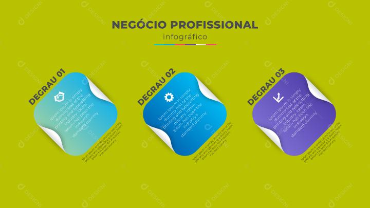 Social Media Template Apresentação Negócios Profissionais 3 Degraus Banner EPS