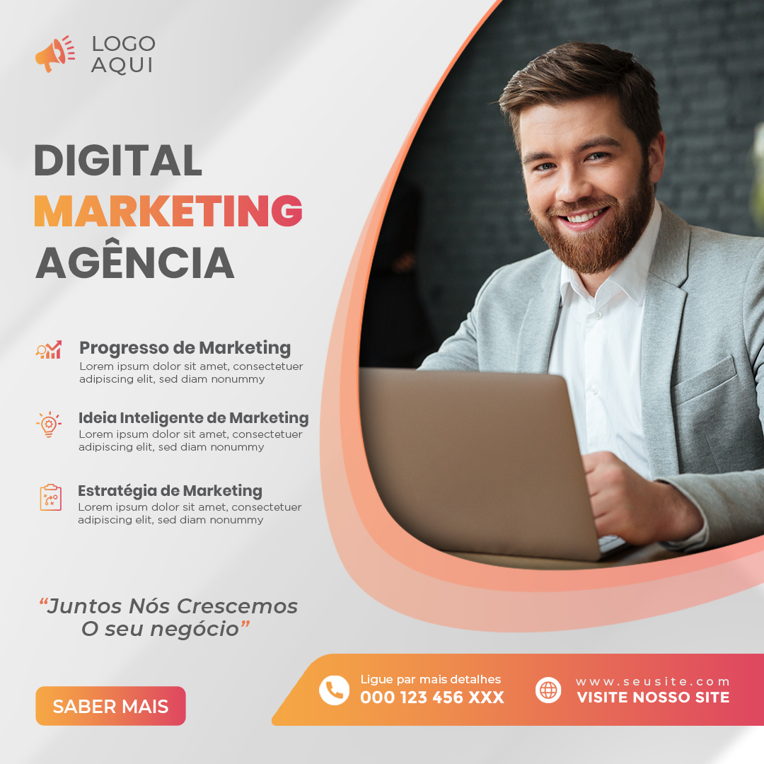 Social Media Digital Marketing Agência PSD Editável