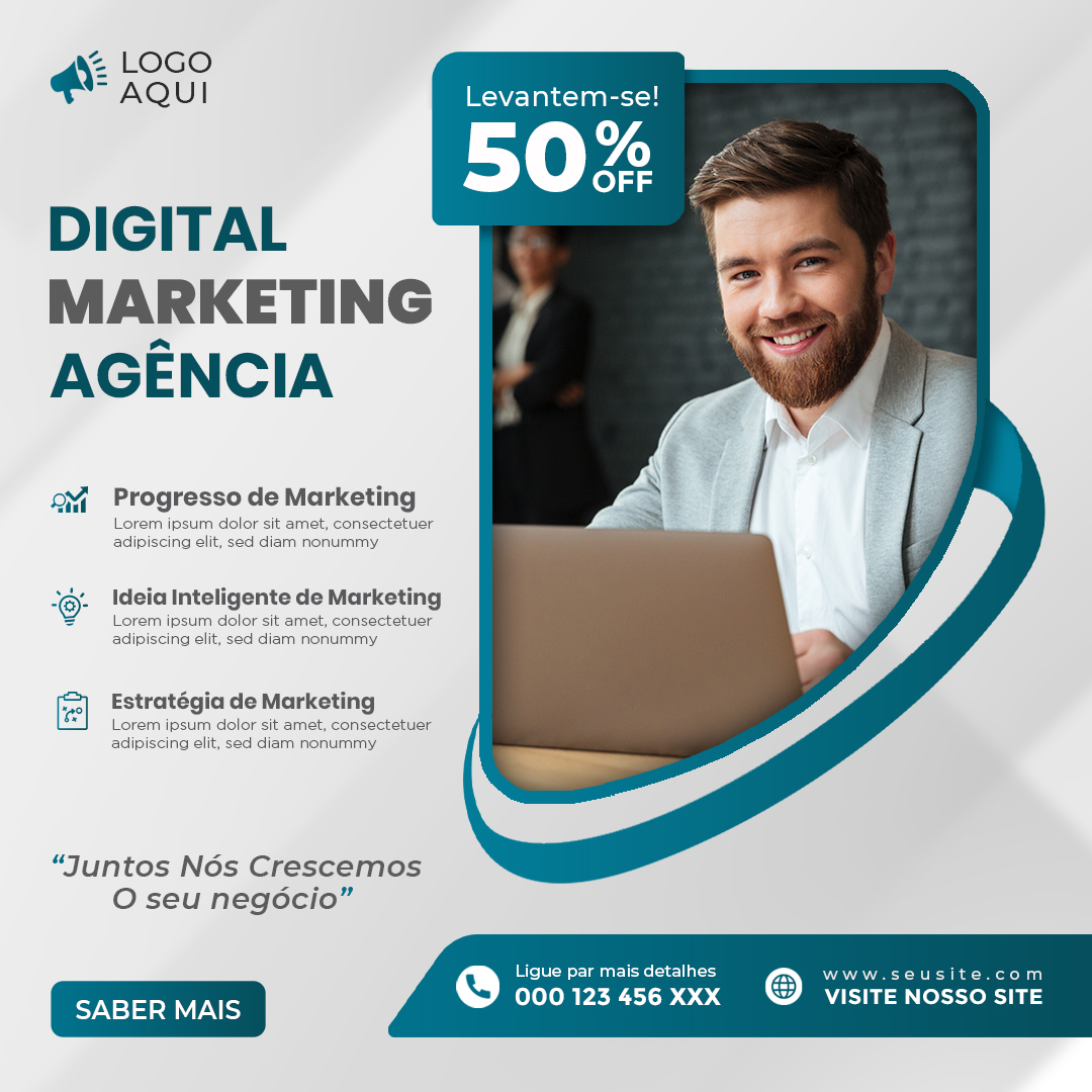 Digital Marketing Agência Social Media PSD Editável