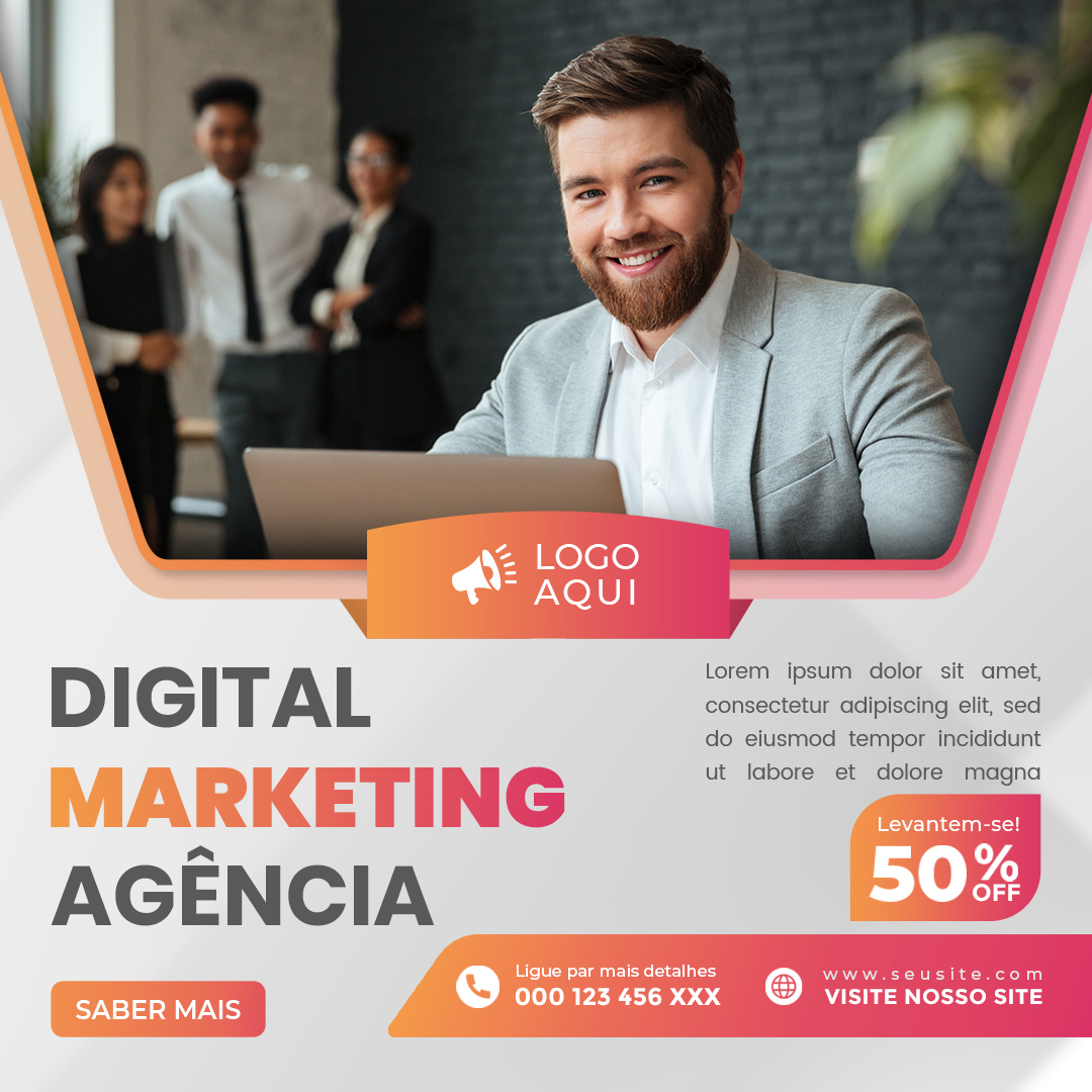Social Media Digital Marketing Agência PSD Editável