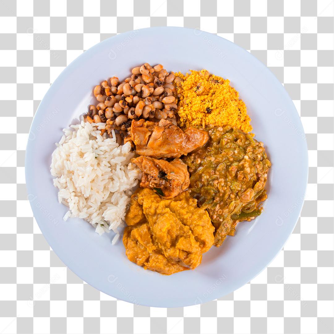 Cururu servido em prato com comidas típicas brasileira PNG Transparente