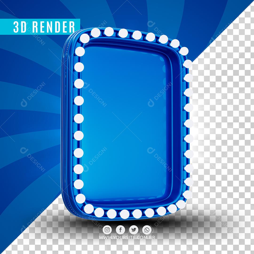 Placa De Led Azul 3D Elemento Para Composição PSD