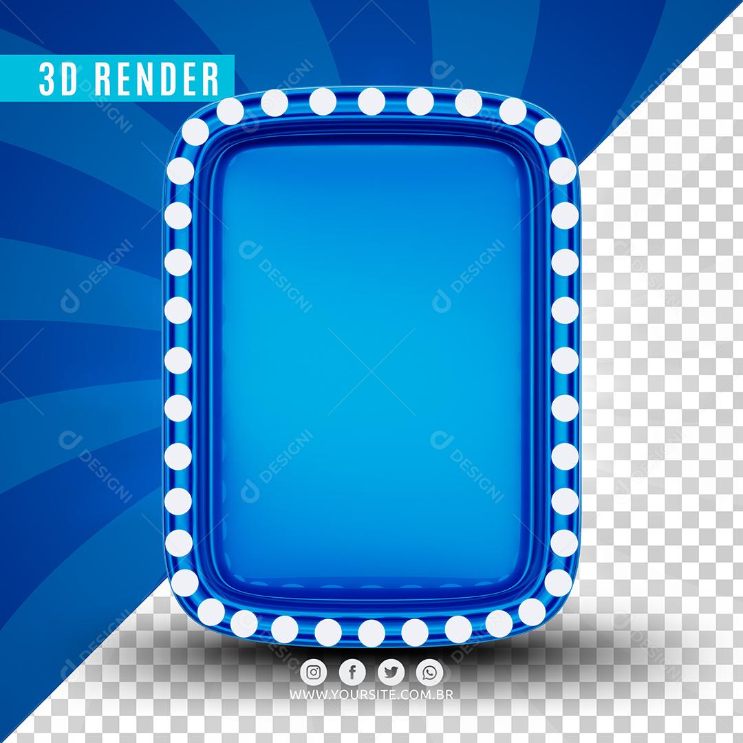 Elemento 3D Placa De Led Azul Para Composição PSD