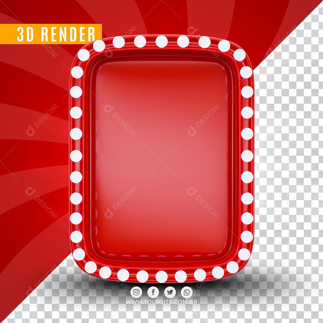 Elemento 3D Placa De Led Vermelho Para Composição PSD
