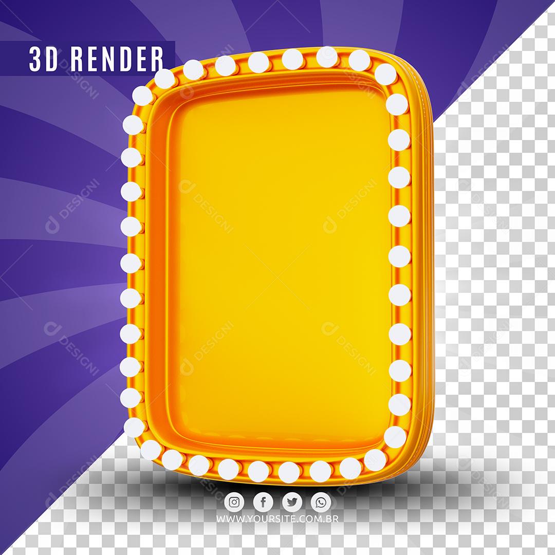 Elemento 3D Placa De Led Azul Amarelo Para Composição PSD