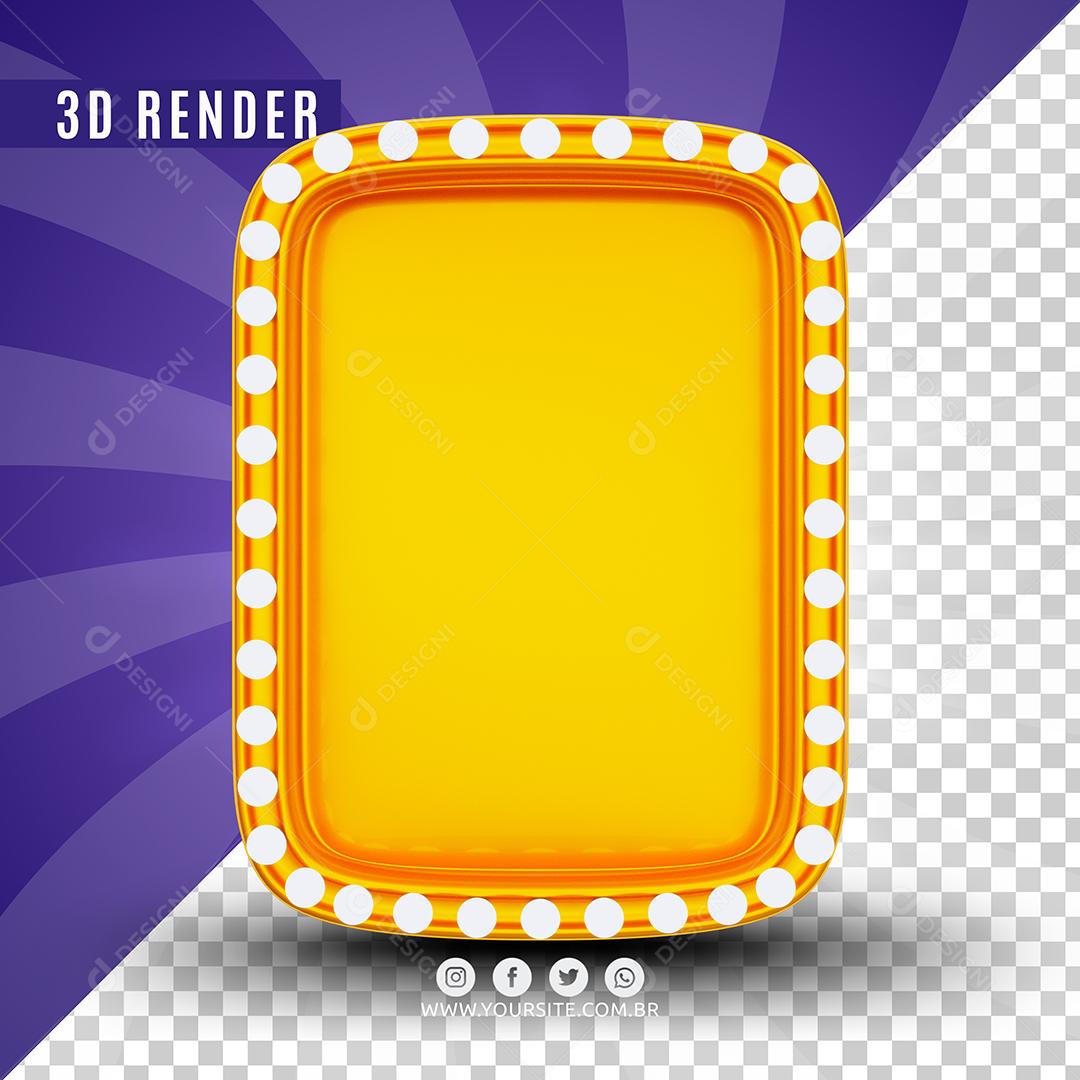 Placa De Led Amarelo 3D Elemento Para Composição PSD