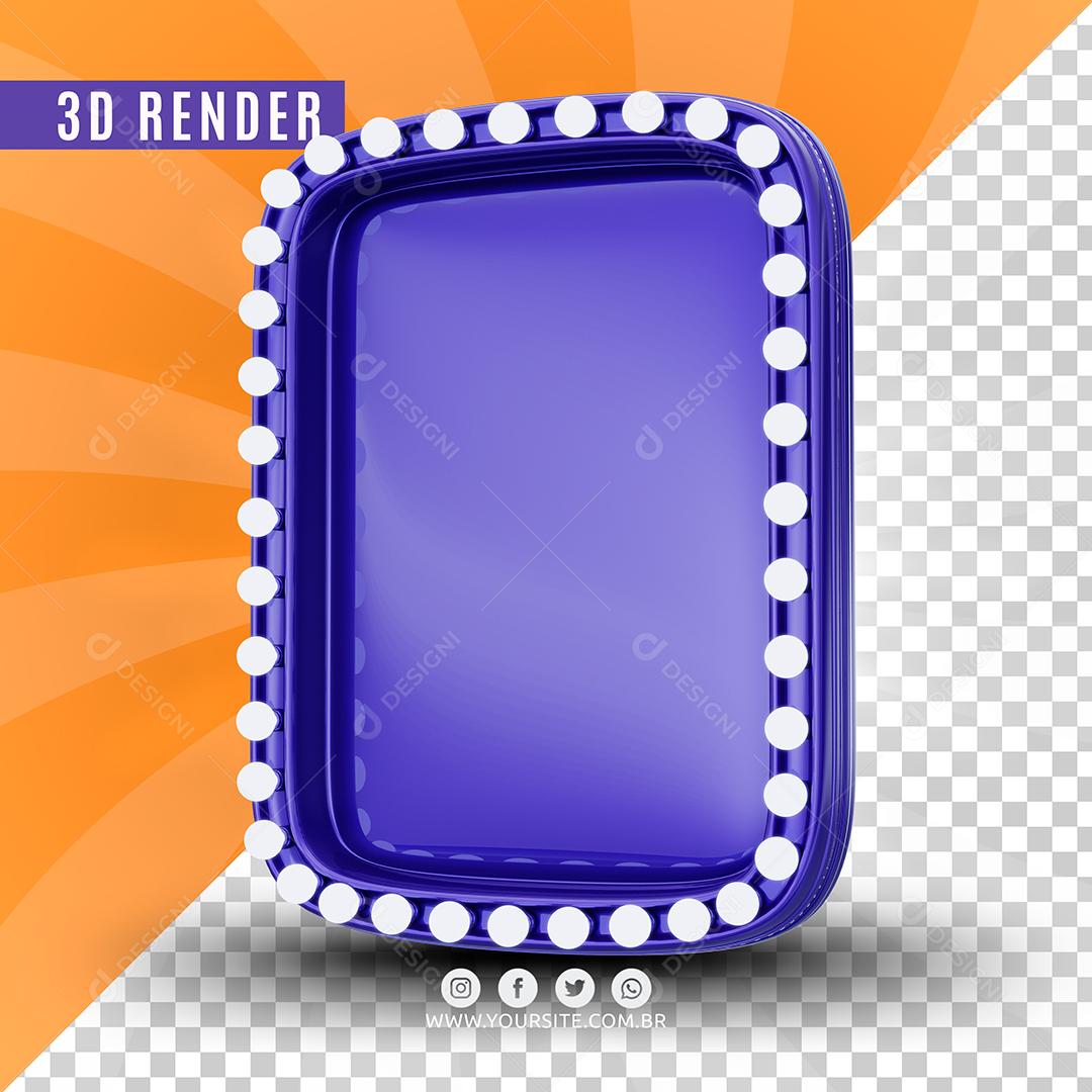 Elemento 3D Placa De Led Azul Escuro Para Composição PSD
