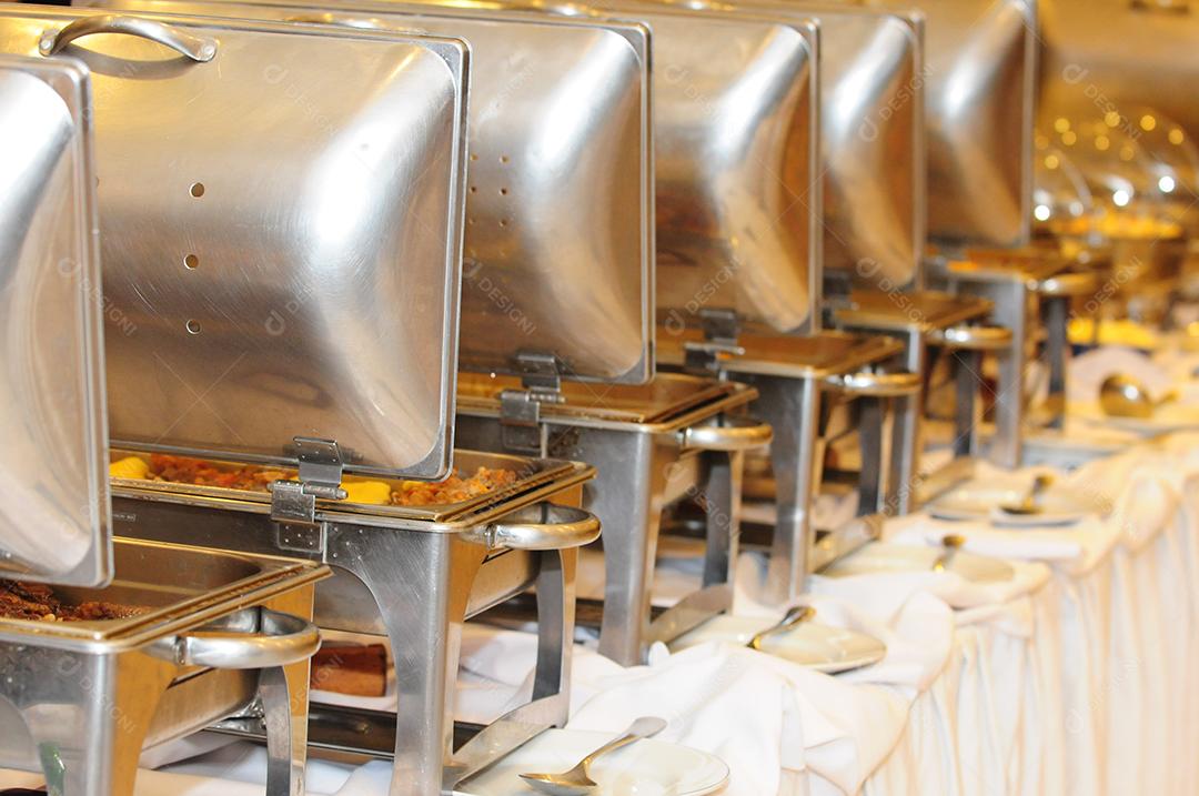 Bandeijas aquecimento restaurante comida