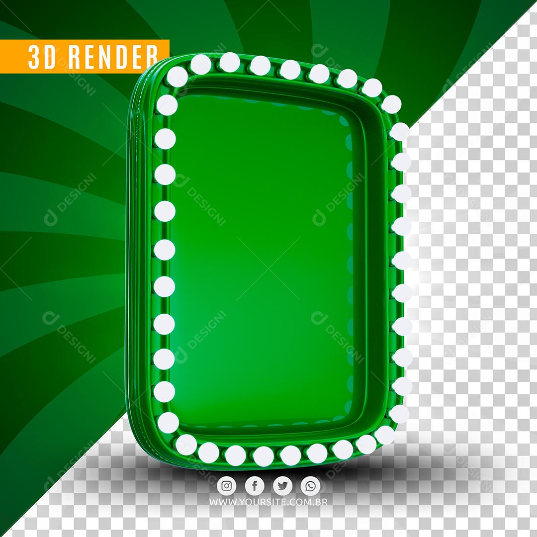 Placa De Led 3D Verde Elemento Para Composição PSD