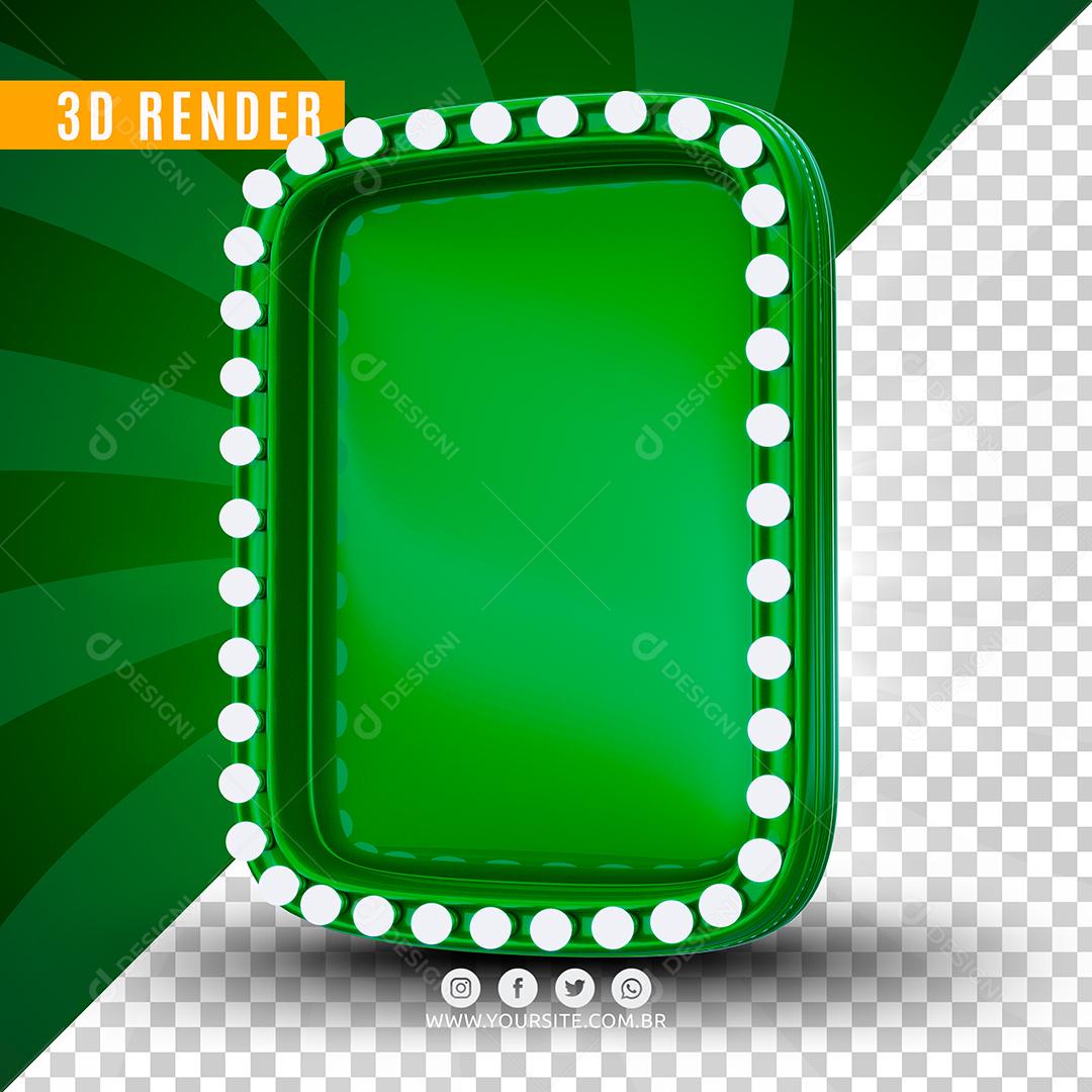 Elemento 3D Placa De Led Verde Para Composição PSD