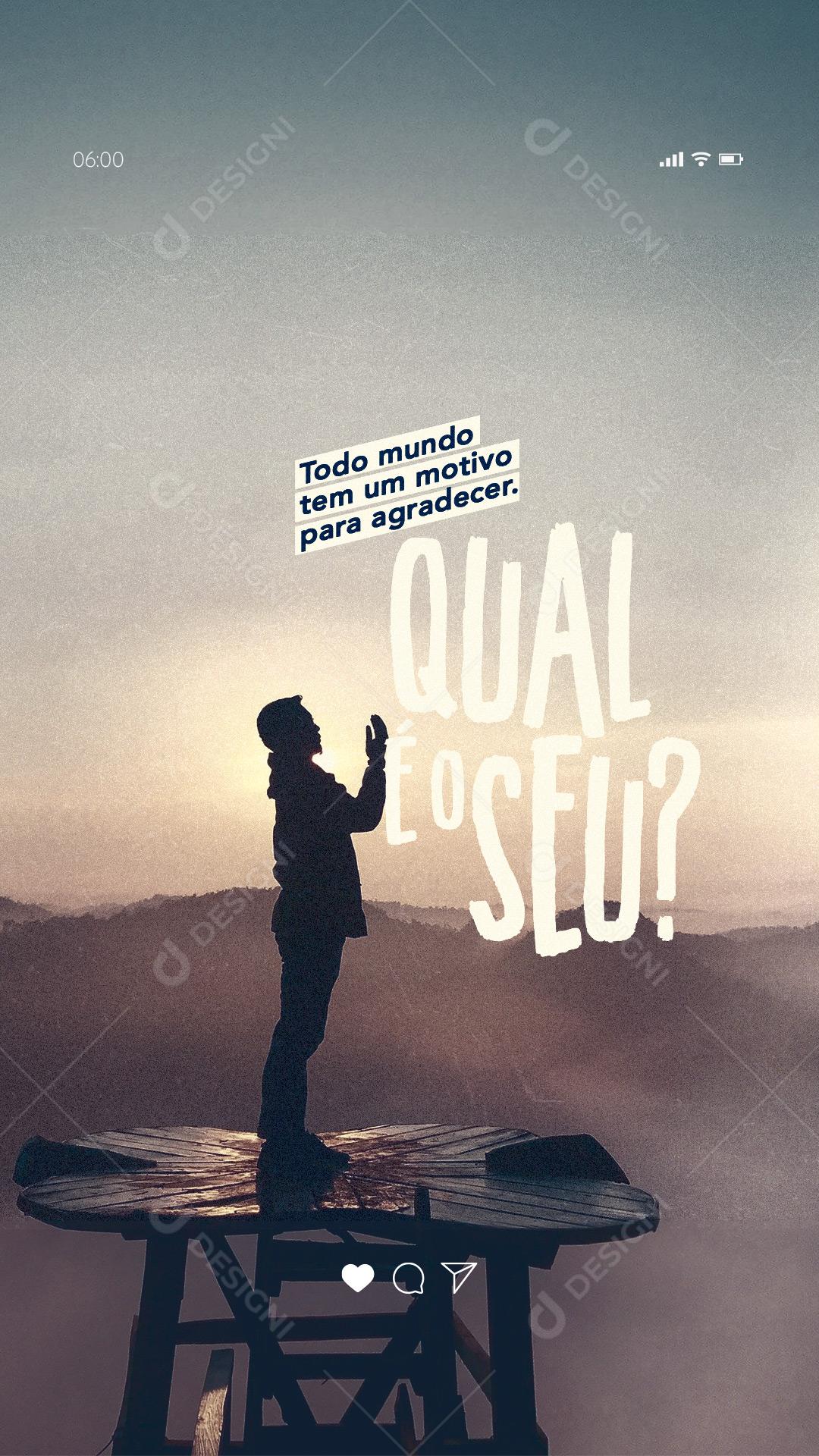 Motivational Quote Everyone Has A Reason To Be Thankful What's Yours? Social Media Editable PSD