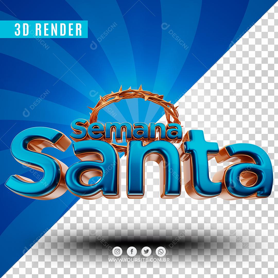 Semana Santa Texto 3D Para Composição PSD