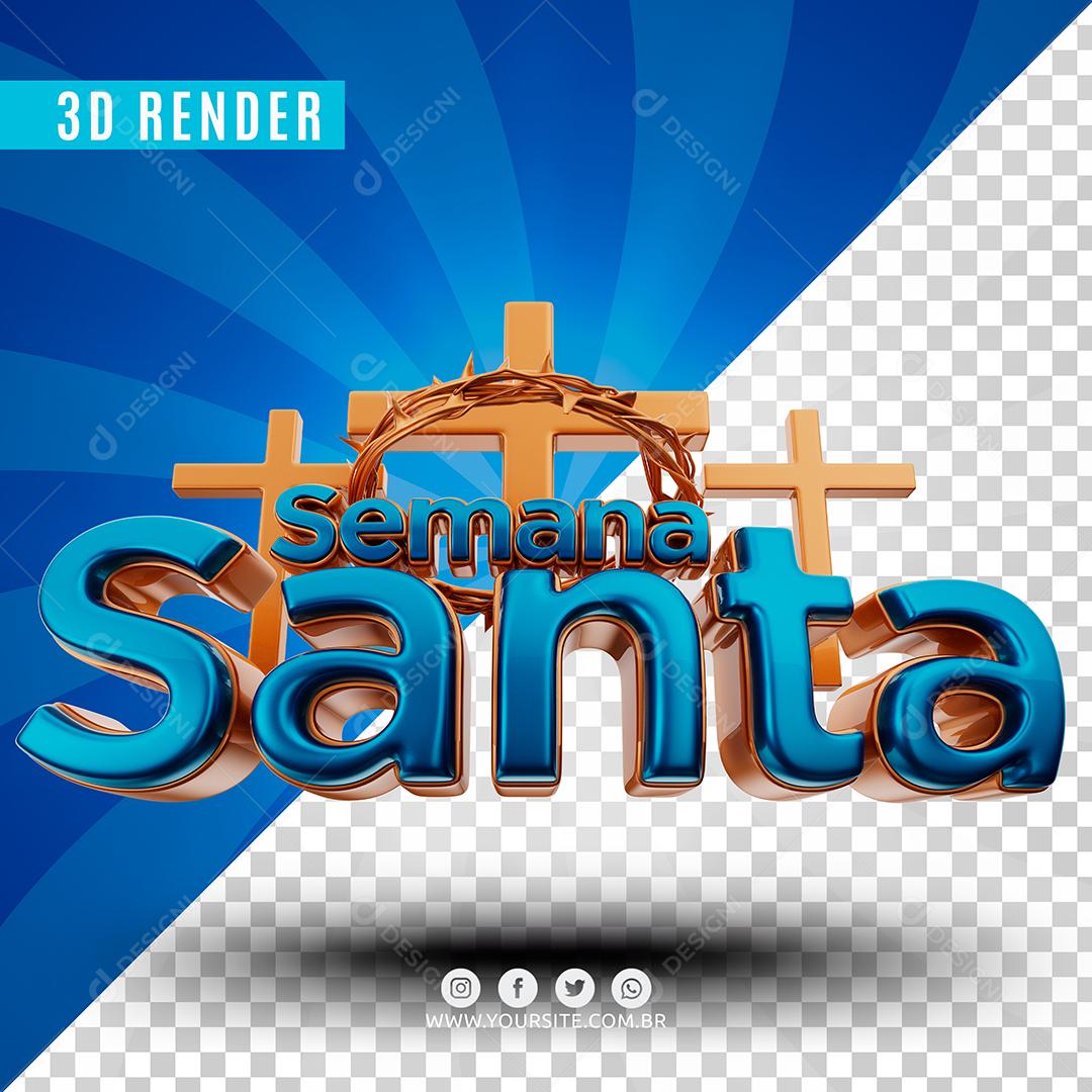 Texto 3D Semana Santa Para Composição PSD