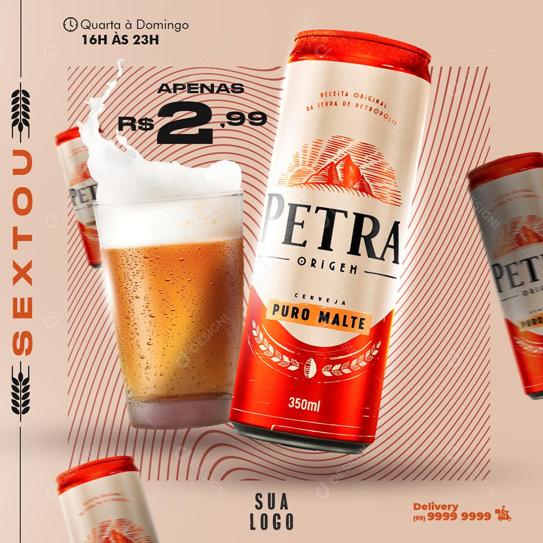 Social Media Sextou Petra Cervejas Bares PSD Editável