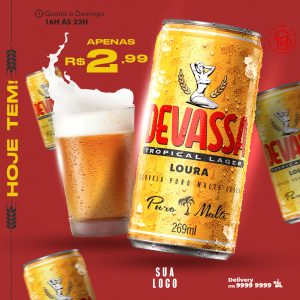 Social Media Hoje Tem Devassa Cervejas Bares PSD Editável