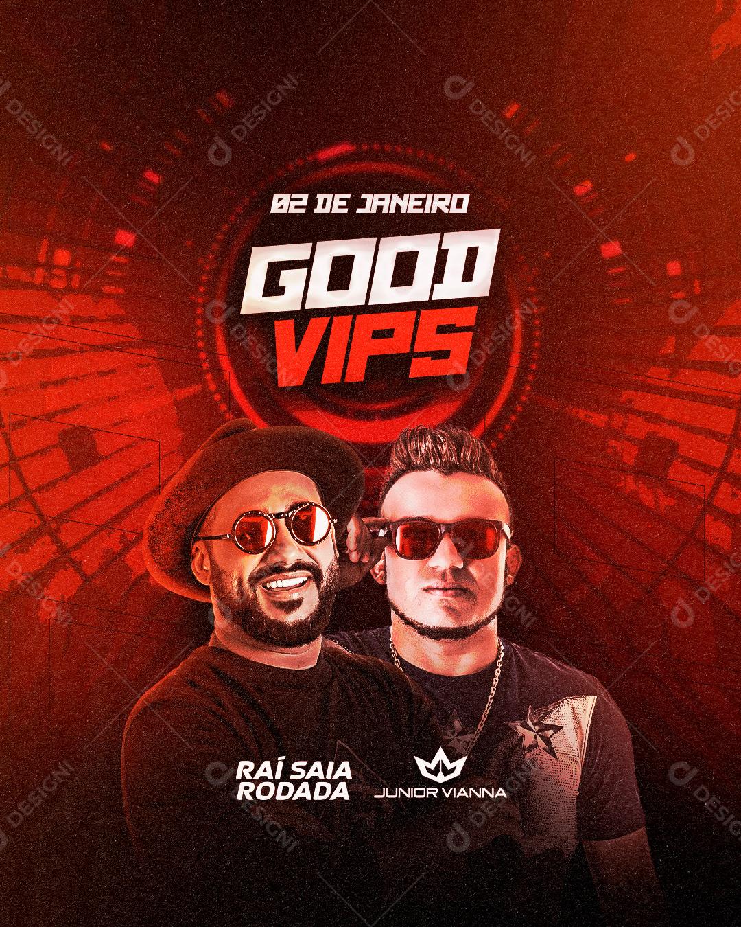 Flyer Good Vibes Saia Rodada Social Media PSD Editável