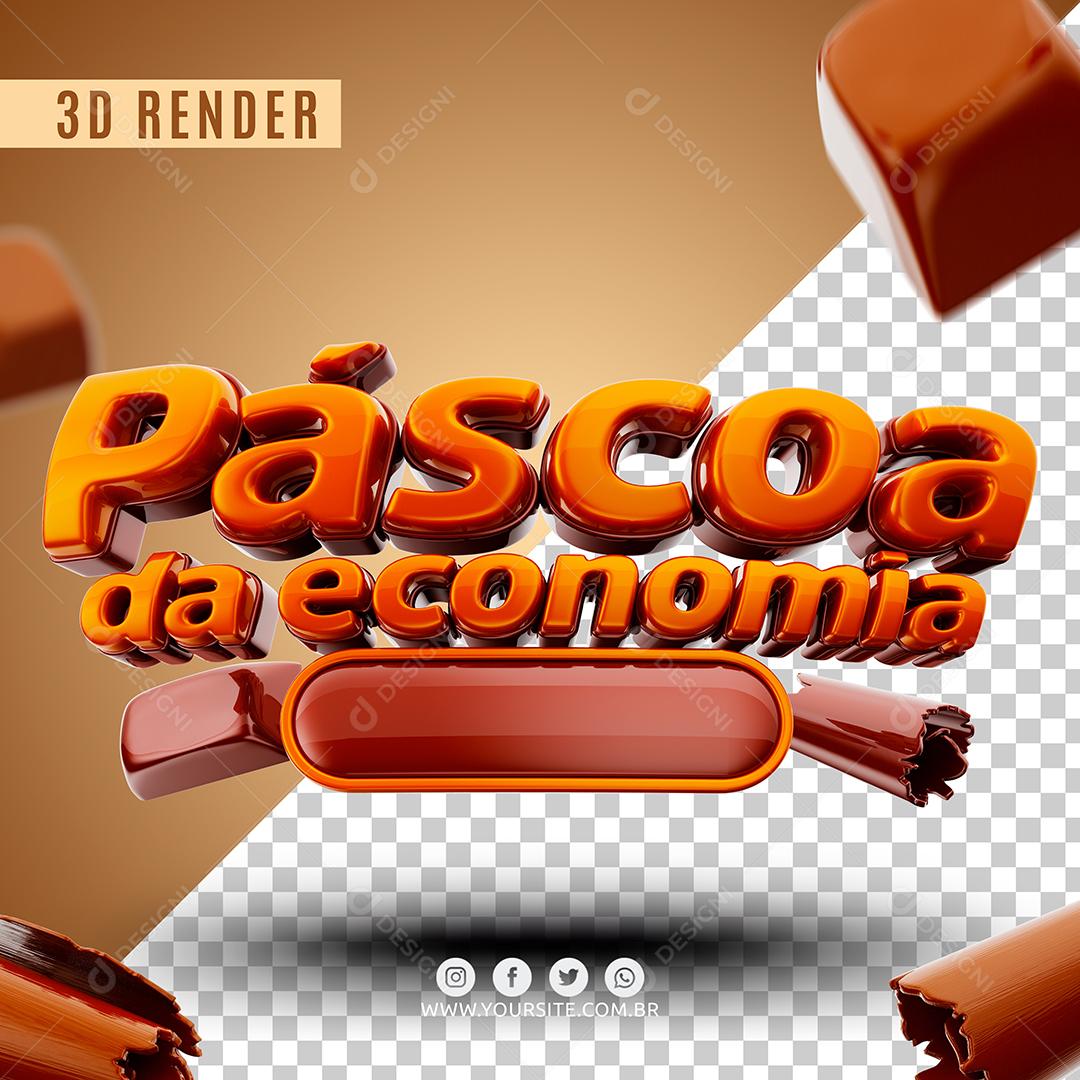 Páscoa da Economia Texto 3D Para Composição PSD
