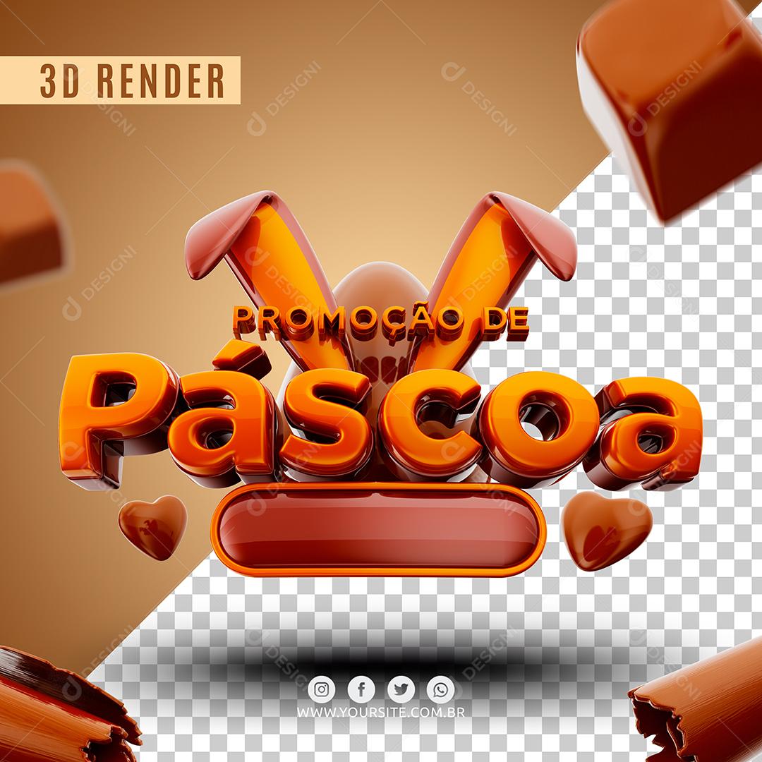 Texto 3D Promoção de Páscoa Para Composição PSD