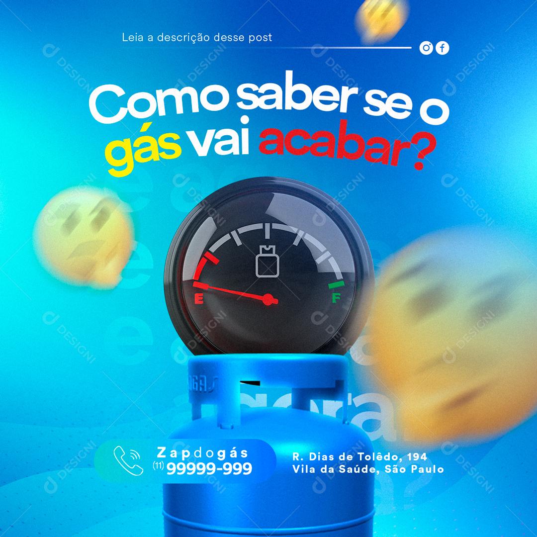 Social Media Como Saber se o Gás vai acabar PSD Editável
