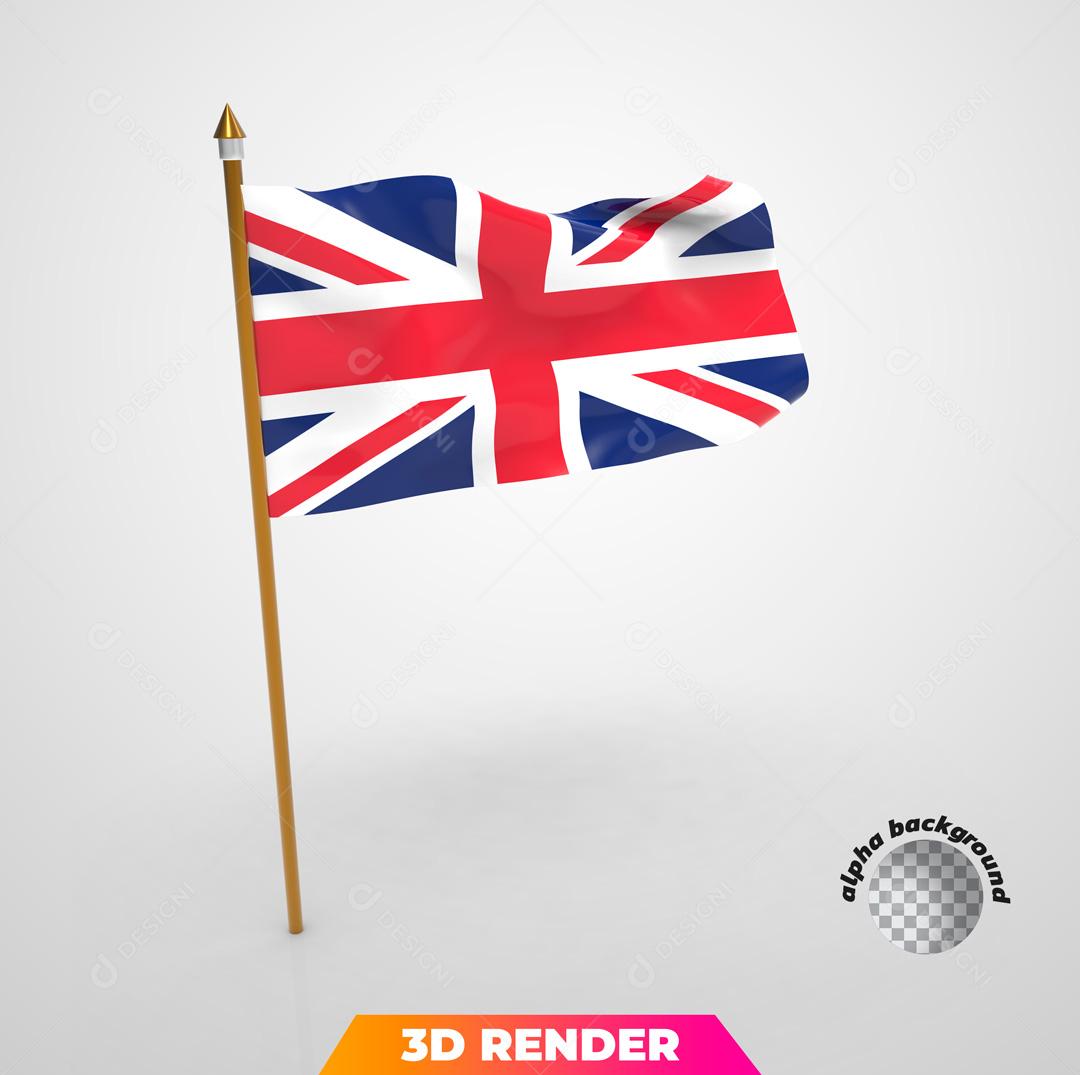 Bandeira do Reino Unido Elemento 3D Para Composição PSD